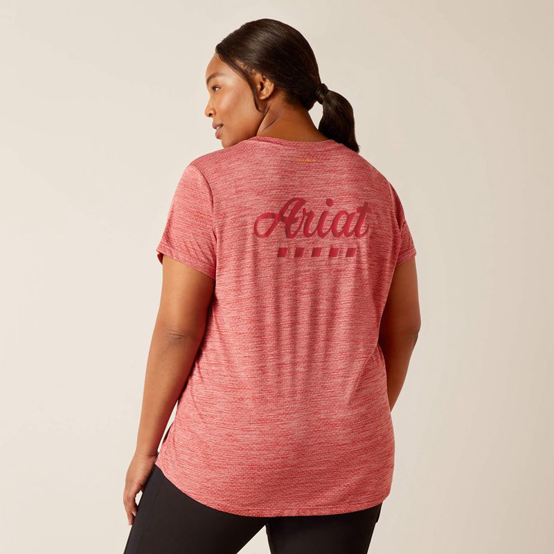 Mineral Red Ariat Rebar Evolution Logo T-Shirt | 47FNZIRUH