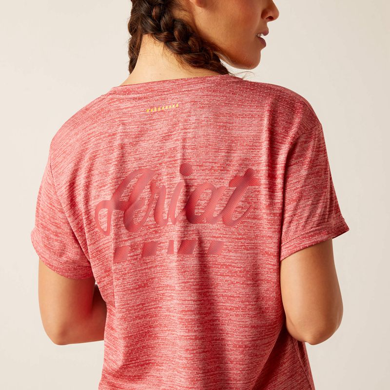 Mineral Red Ariat Rebar Evolution Logo T-Shirt | 47FNZIRUH