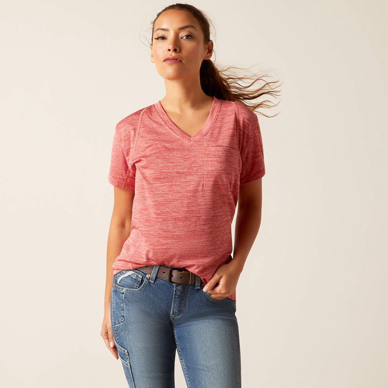 Mineral Red Ariat Rebar Evolution T-Shirt | 61QJROMLX