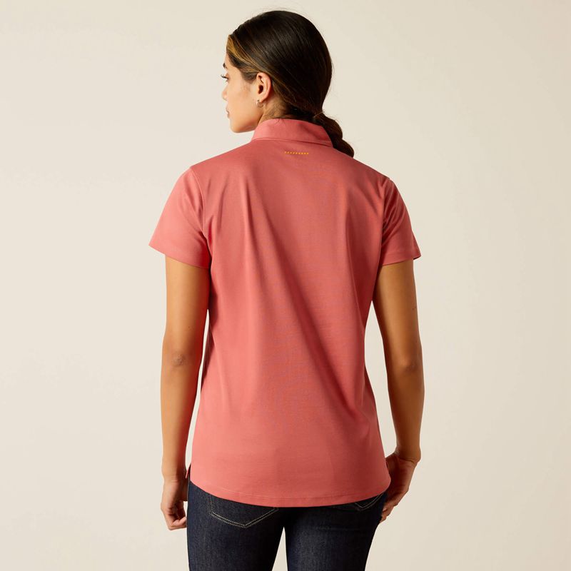 Mineral Red Ariat Rebar Foreman Polo | 04GHZOVYN