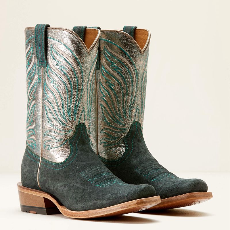 Mint Elephant Print/Pewter Shine Ariat Futurity Dash Western Boot | 64FTKDHRI