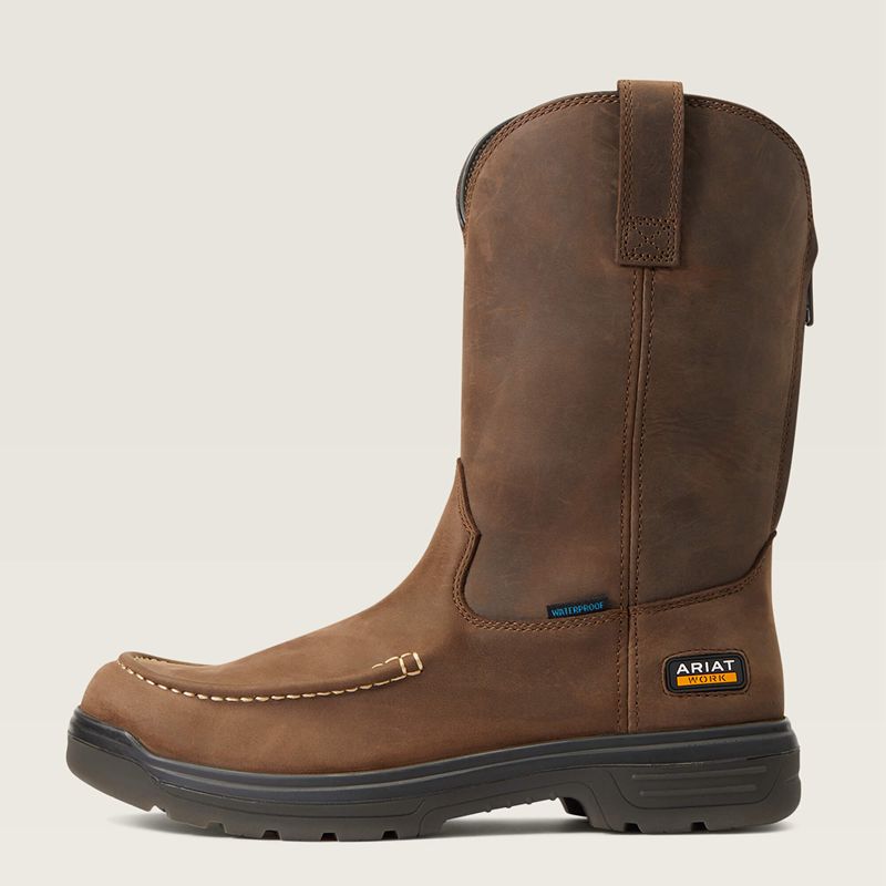 Mocha Ariat Turbo Moc Toe Waterproof Work Boot | 16LXWERIF