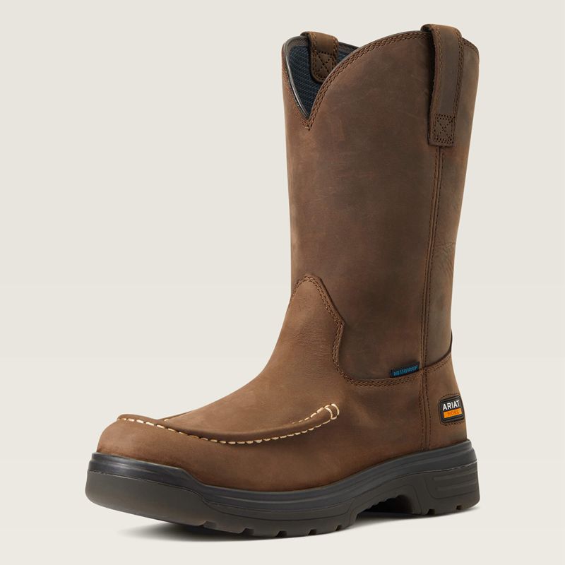 Mocha Ariat Turbo Moc Toe Waterproof Work Boot | 16LXWERIF