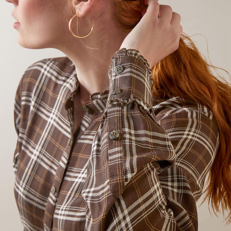 Mole Plaid Ariat Clarion Blouse | 09PEIOGAW