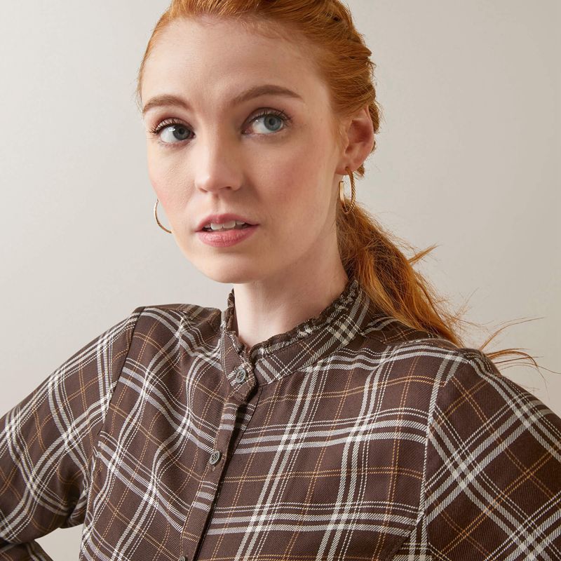 Mole Plaid Ariat Clarion Blouse | 09PEIOGAW