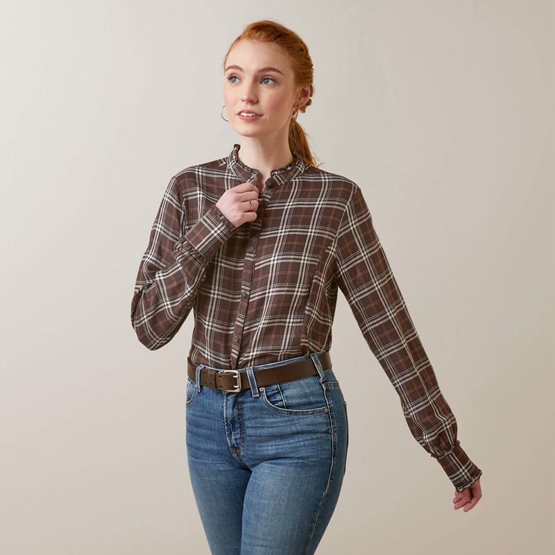 Mole Plaid Ariat Clarion Blouse | 09PEIOGAW