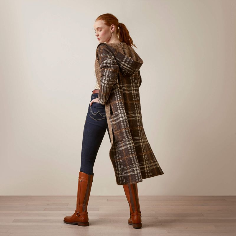 Mole Plaid Ariat Saratoga Cardigan | 27VKGRCUT