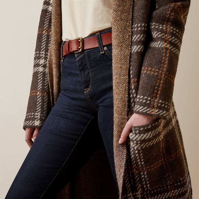 Mole Plaid Ariat Saratoga Cardigan | 27VKGRCUT