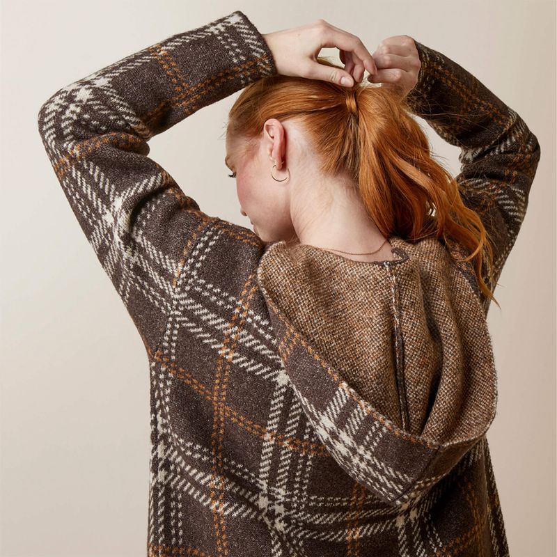 Mole Plaid Ariat Saratoga Cardigan | 27VKGRCUT