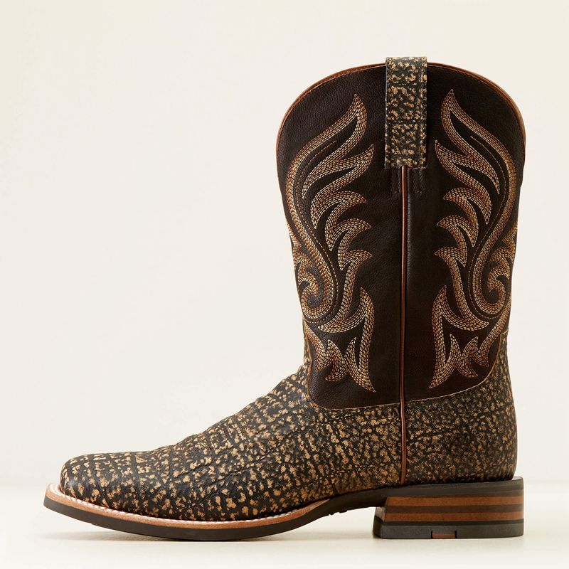 Muddy Elephant Print/Dark Chocolate Ariat Cattle Call Cowboy Boot | 15PGLAEBK