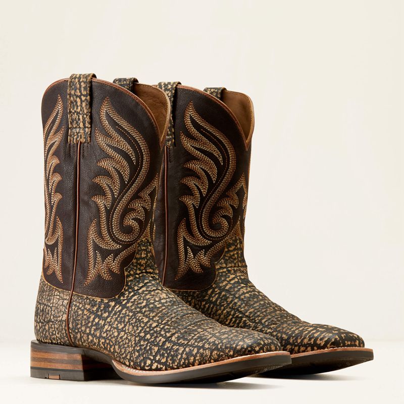 Muddy Elephant Print/Dark Chocolate Ariat Cattle Call Cowboy Boot | 15PGLAEBK