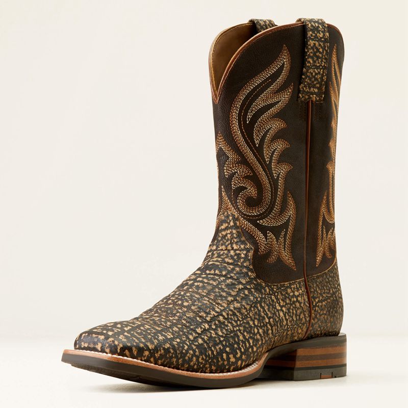 Muddy Elephant Print/Dark Chocolate Ariat Cattle Call Cowboy Boot | 15PGLAEBK