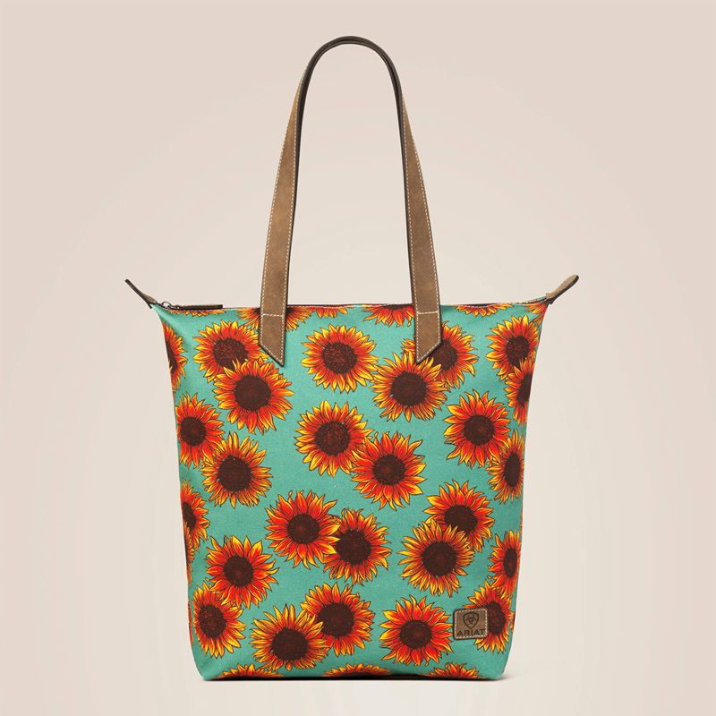 Multi Ariat Cruiser Large Tote Bag Sunflower | 13JXUIMWY