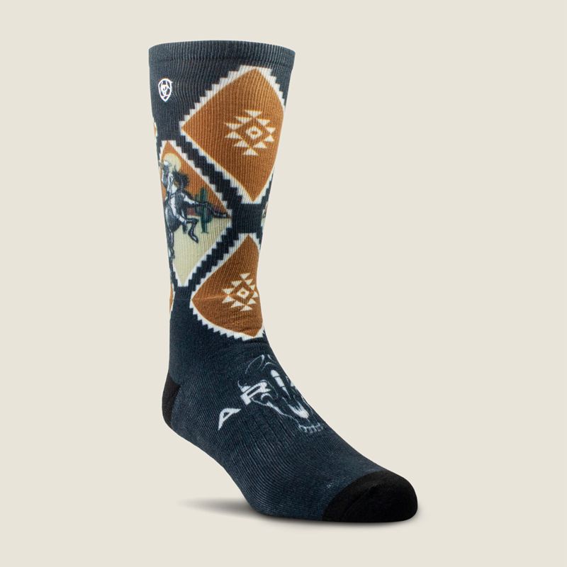 Multi Ariat Southwest Rider Crew Sock 2 Pair Pack | 86ROCVLMN