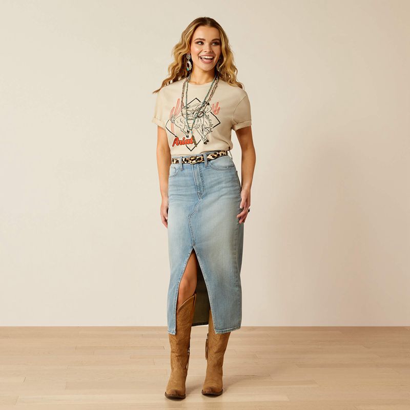 Natural Ariat Desert Bronc T-Shirt | 59BFKUXYM