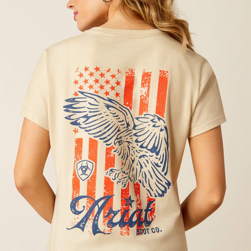 Natural Ariat Eagle Proud T-Shirt | 07DVZIBHJ