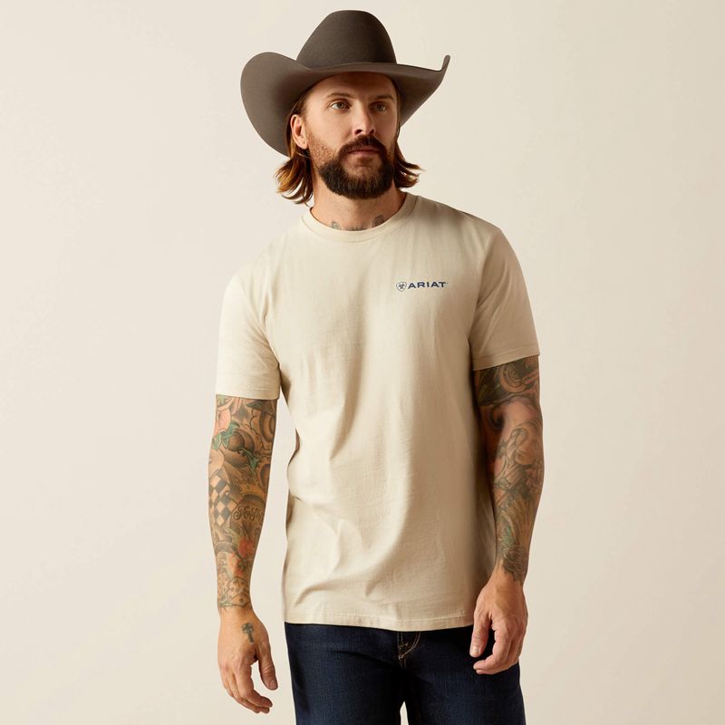 Natural Ariat Stamped Seal T-Shirt | 69JIHXWGU