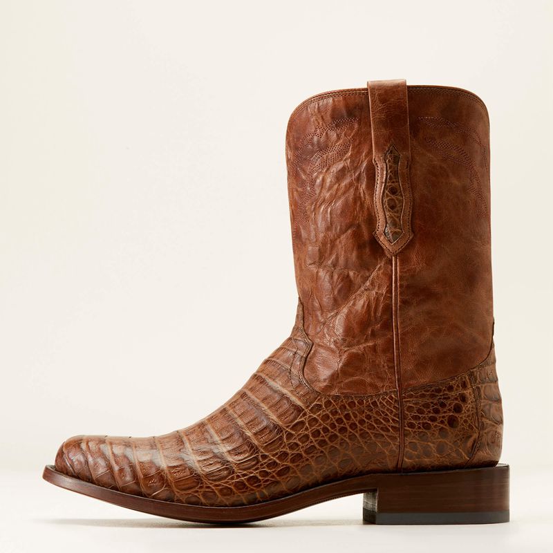 Natural Caiman Belly Ariat Bench Made Clanton Western Boot | 26XTOFDNS