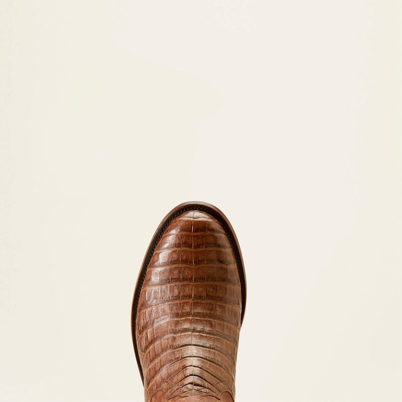 Natural Caiman Belly Ariat Bench Made Clanton Western Boot | 26XTOFDNS