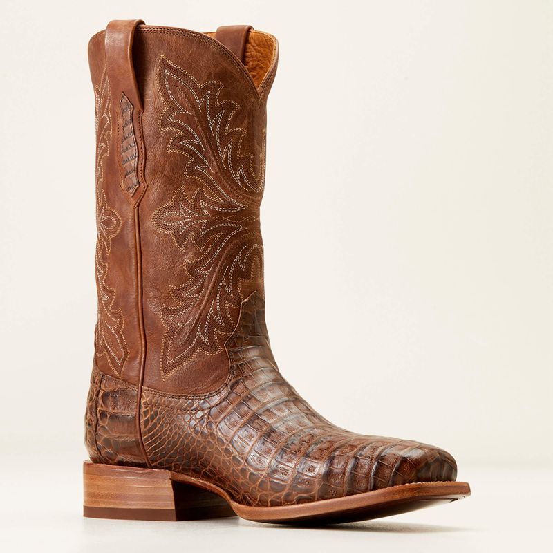 Natural Caiman Belly Ariat Bench Made Stilwell Western Boot | 10TBCHGAJ