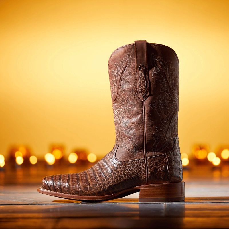 Natural Caiman Belly Ariat Bench Made Stilwell Western Boot | 10TBCHGAJ