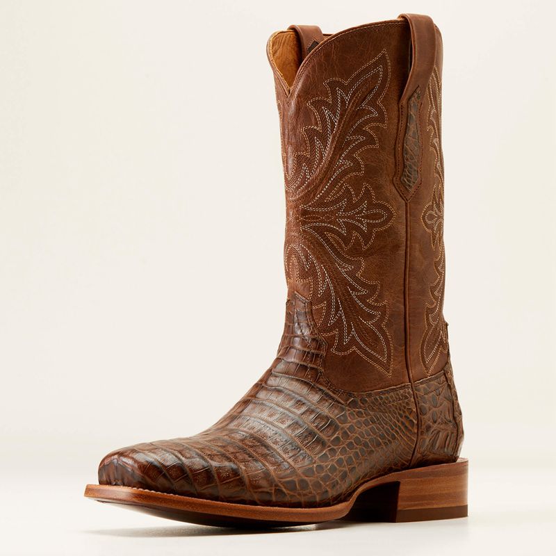 Natural Caiman Belly Ariat Bench Made Stilwell Western Boot | 10TBCHGAJ