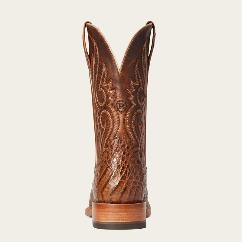 Natural Caiman Belly Ariat Relentless Denton Western Boot | 05NUDETAC