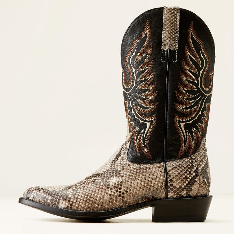 Natural Python/Luxe Black Ariat Slick Cowboy Boot | 14JGMVSEP