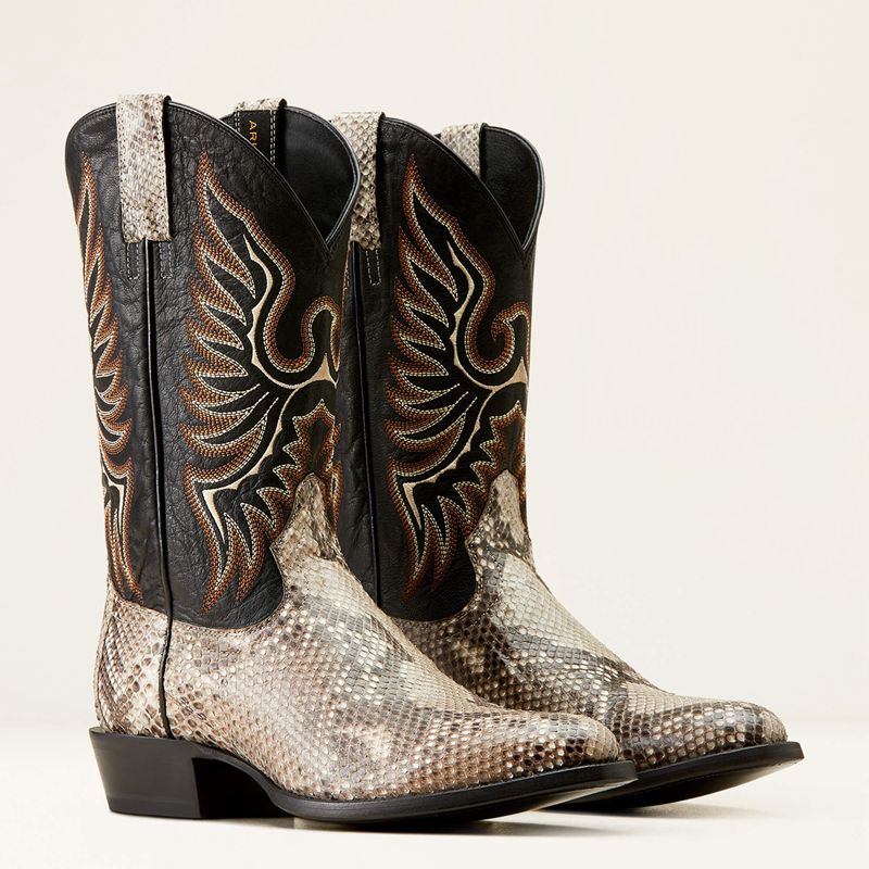 Natural Python/Luxe Black Ariat Slick Cowboy Boot | 14JGMVSEP