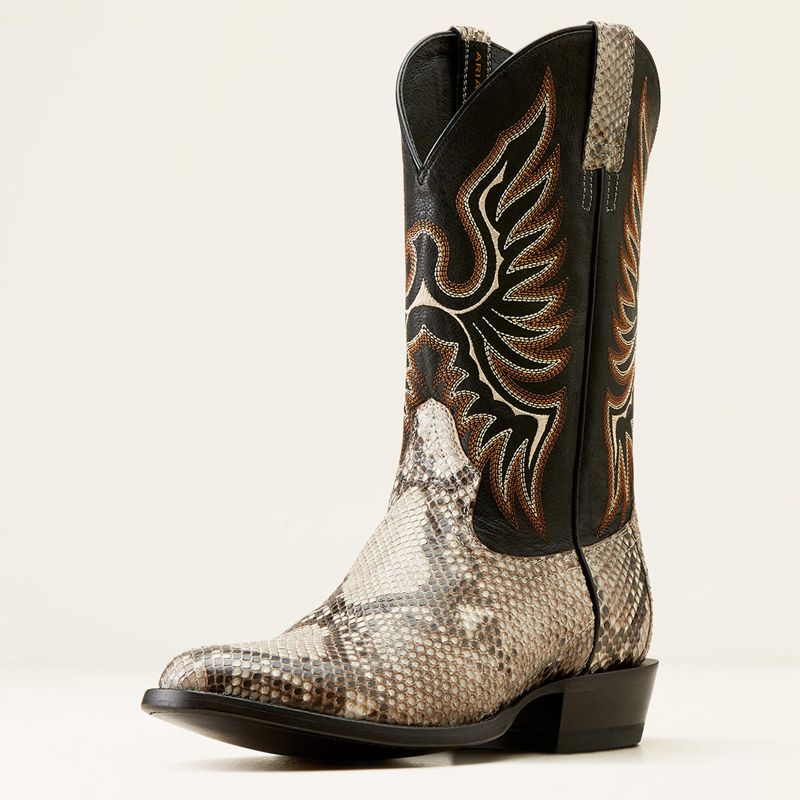 Natural Python/Luxe Black Ariat Slick Cowboy Boot | 14JGMVSEP