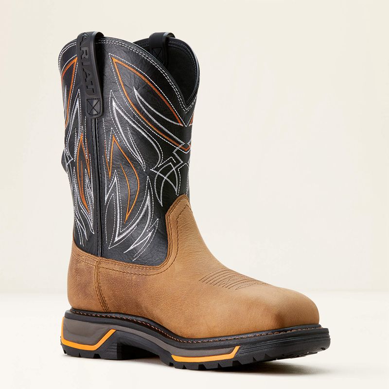 Natural Tan/Black Ariat Big Rig Boa Waterproof Composite Toe Work Boot | 29ZGYNPDK