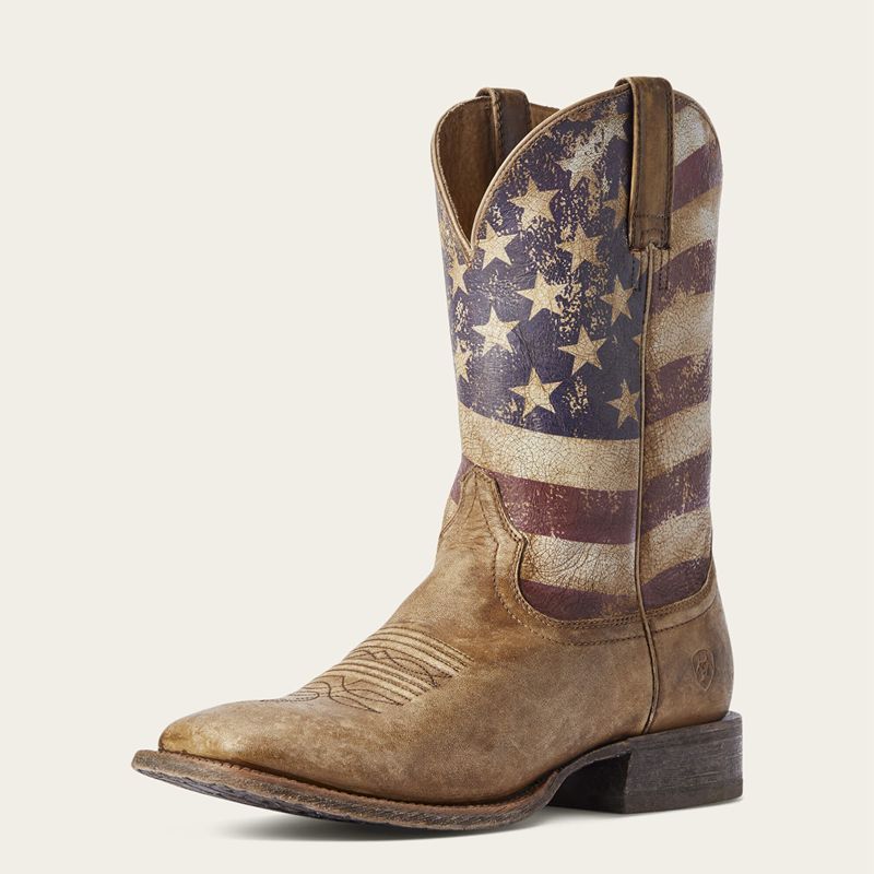 Naturally Distressed Brown Ariat Circuit Proud Western Boot | 01XMBPYTC