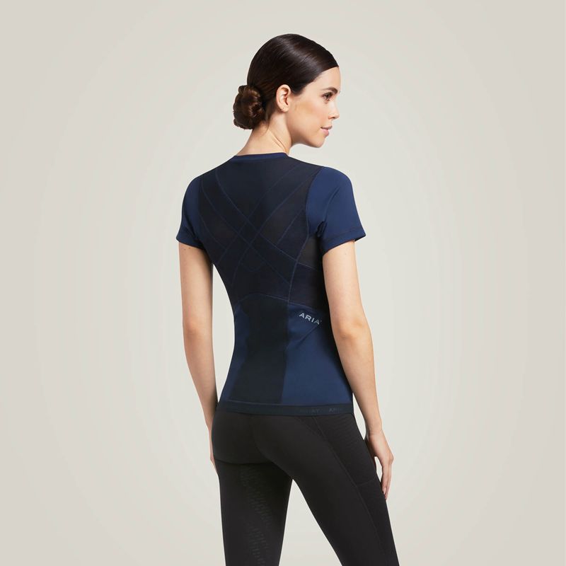 Navy Ariat Ascent Crew Baselayer | 52ETDXIHA