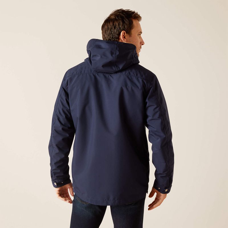 Navy Ariat Atherton Waterproof Jacket | 19YLOBDCQ