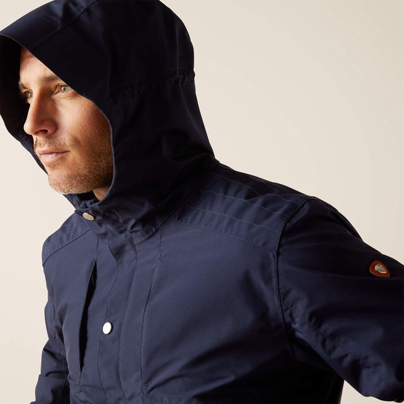 Navy Ariat Atherton Waterproof Jacket | 19YLOBDCQ