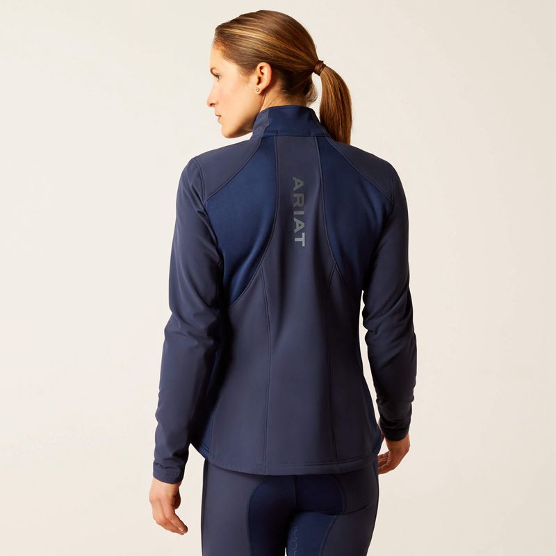 Navy Ariat Boreas Full Zip Sweatshirt | 98WFCGLBI