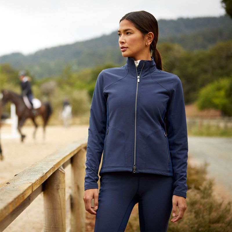 Navy Ariat Boreas Full Zip Sweatshirt | 98WFCGLBI