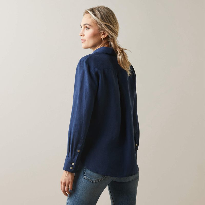 Navy Ariat Cazadero Blouse | 20APORTKY