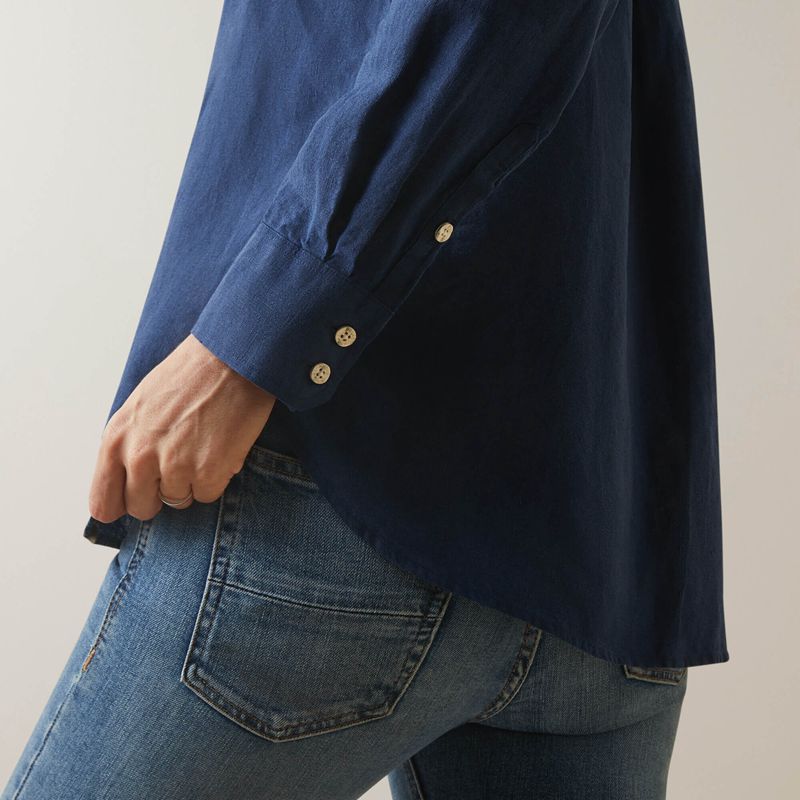 Navy Ariat Cazadero Blouse | 20APORTKY