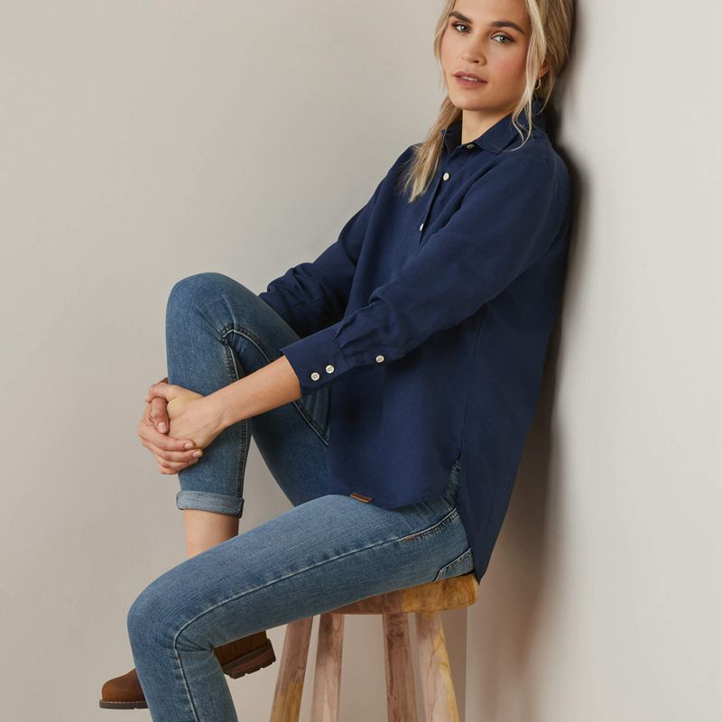 Navy Ariat Cazadero Blouse | 20APORTKY