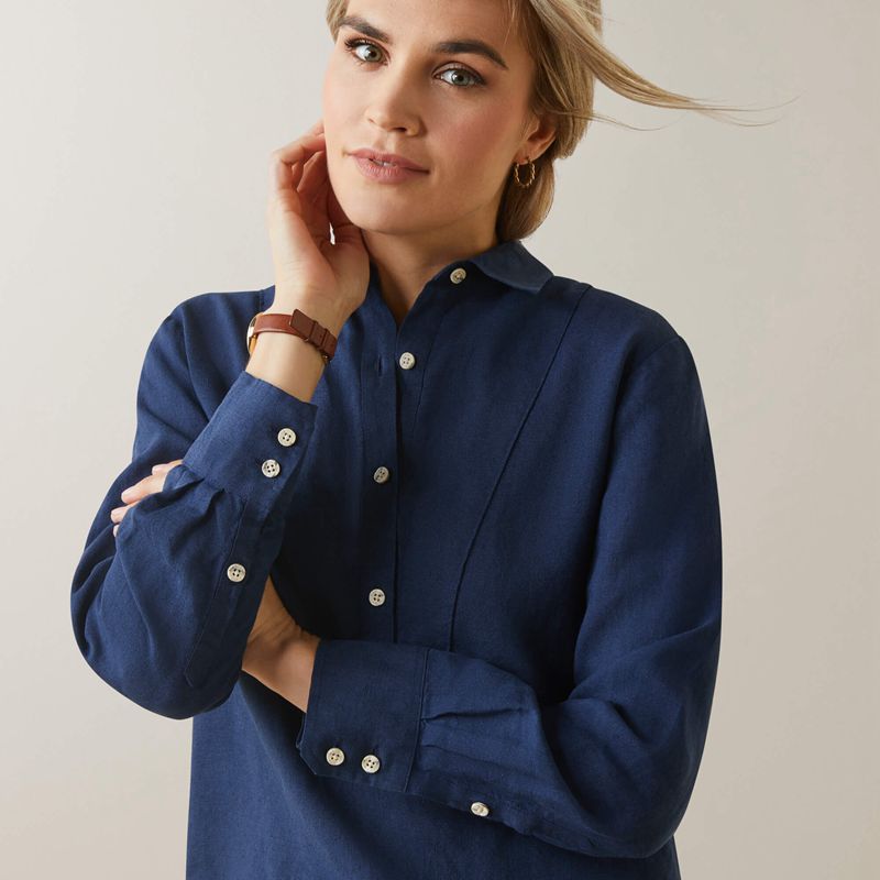 Navy Ariat Cazadero Blouse | 20APORTKY