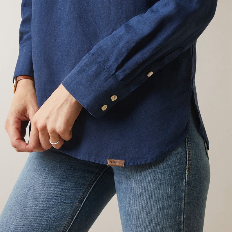 Navy Ariat Cazadero Blouse | 20APORTKY