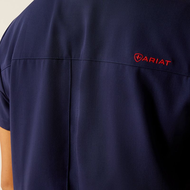 Navy Ariat Clara 6 Pocket Scrub Top | 69NBGHWIZ