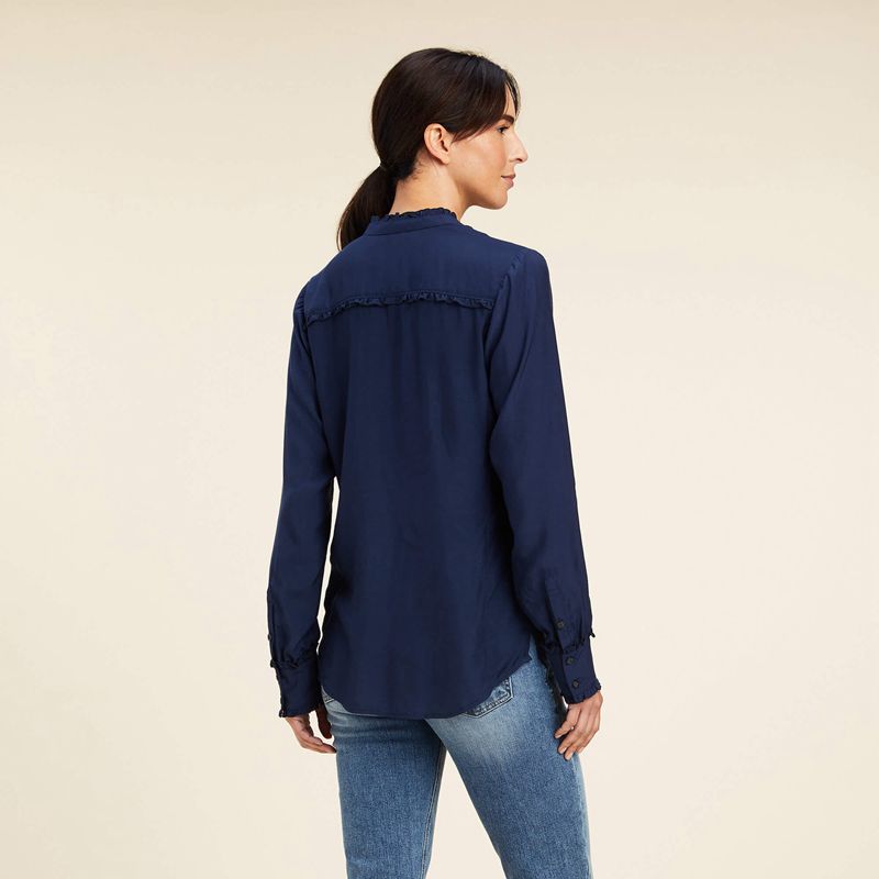 Navy Ariat Clarion Blouse | 48URBHIMZ