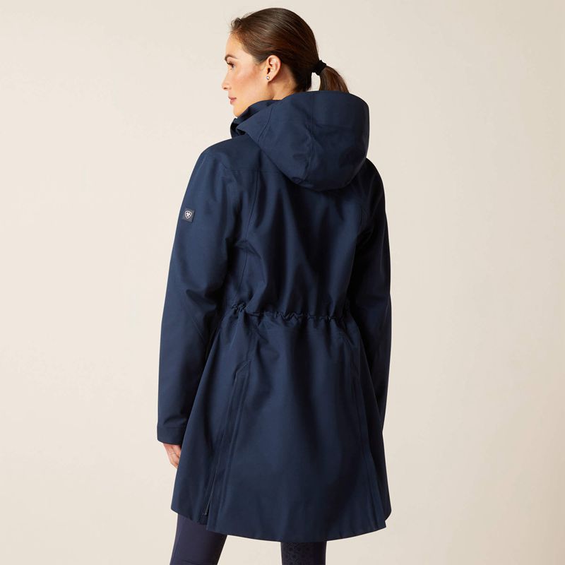 Navy Ariat Coastal Long Waterproof Parka | 41EDXGAOB