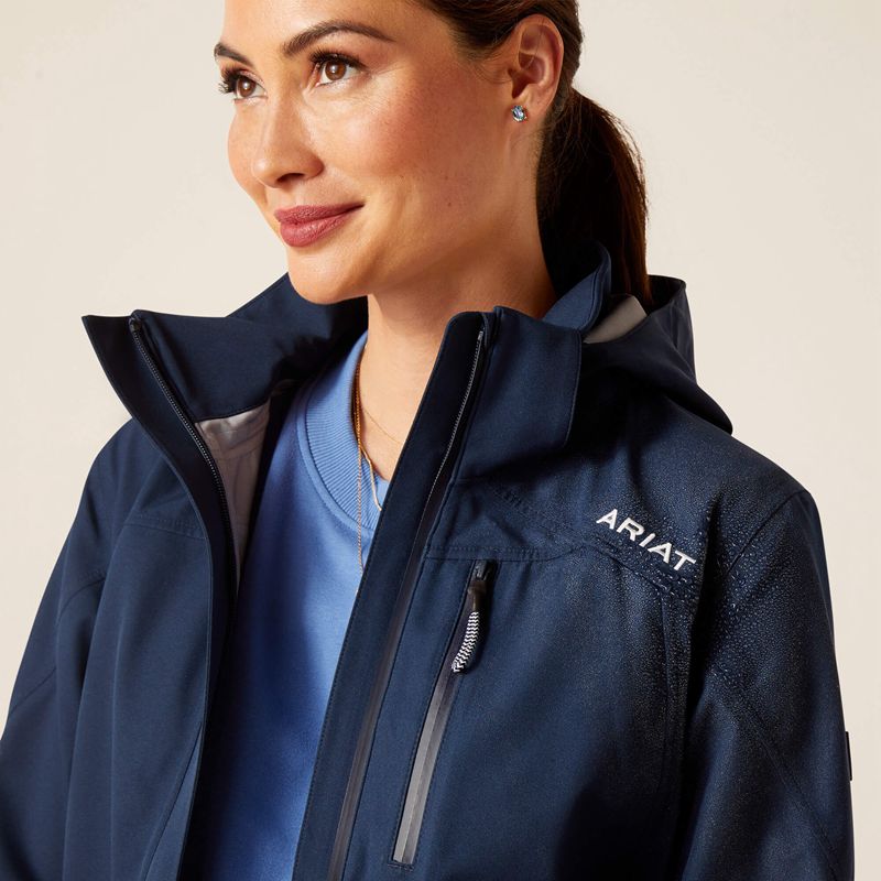 Navy Ariat Coastal Long Waterproof Parka | 41EDXGAOB