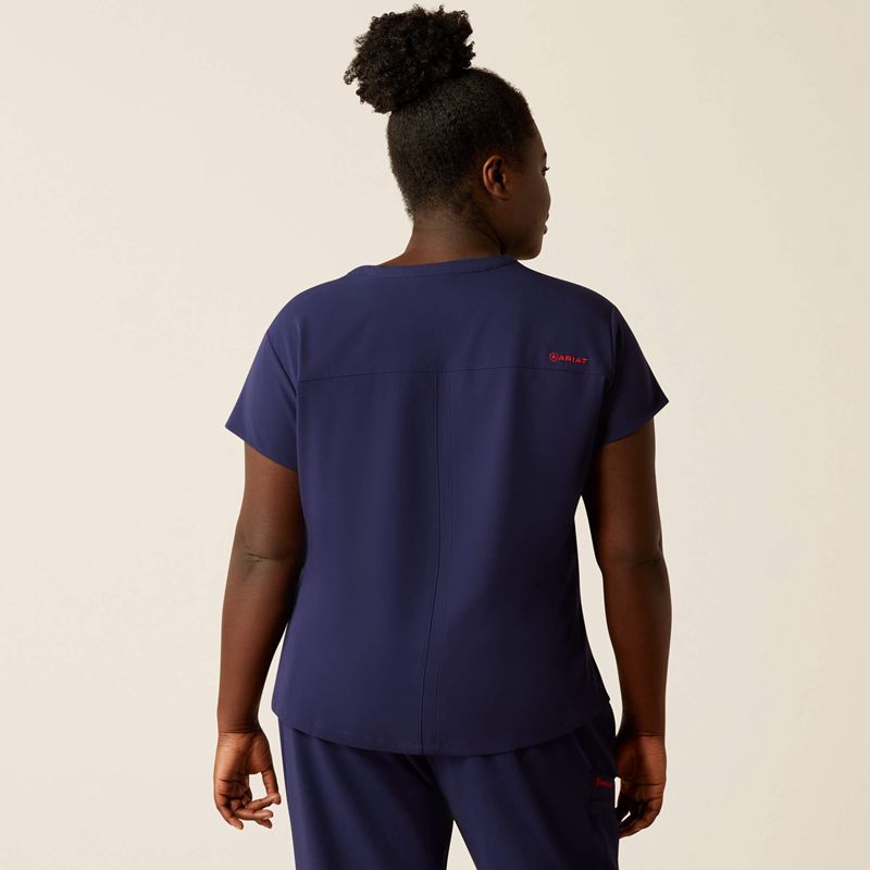 Navy Ariat Eliza Fashion Scrub Top | 26CREVUJO