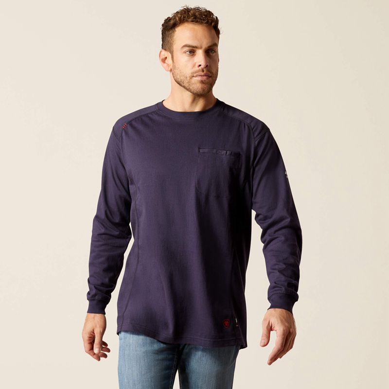 Navy Ariat Fr Air True Grit T-Shirt | 30MVOJRFE