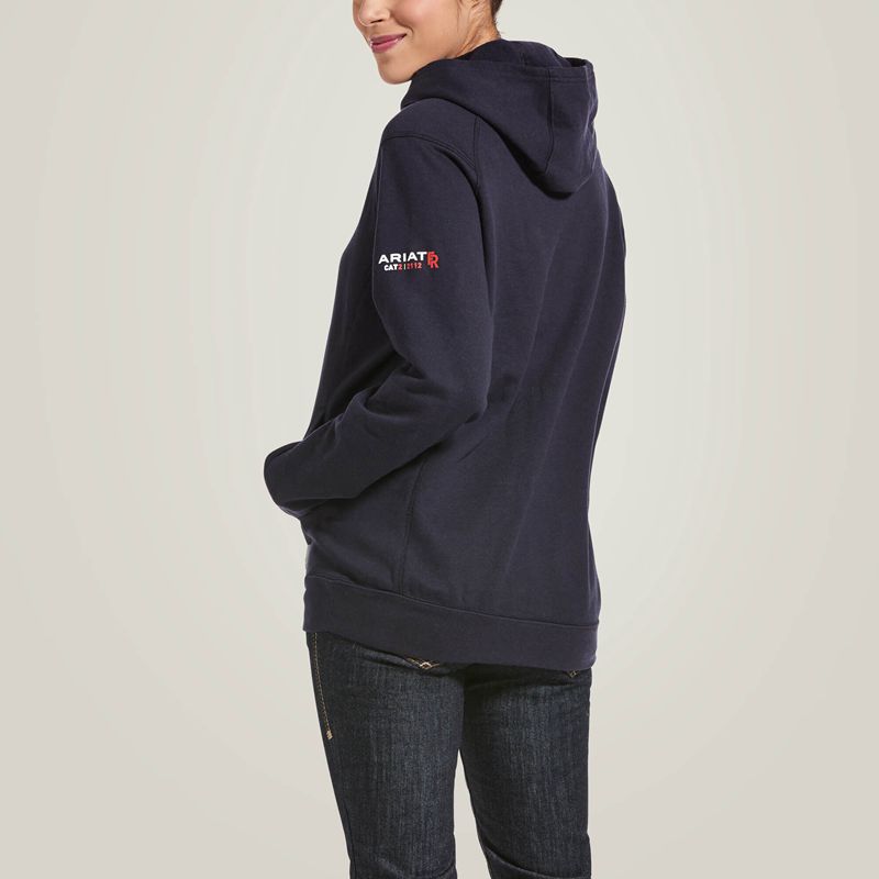 Navy Ariat Fr Rev Pullover Hoodie | 07ZKWLPIF