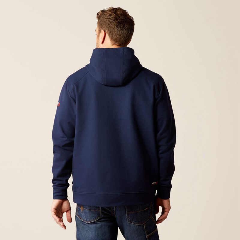 Navy Ariat Fr Solid Hoodie | 18QLSVNIH